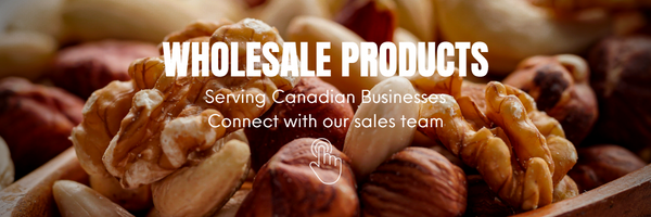 Wholesale Almonds, Walnuts, Pistachios, Cashews, Pecans, Macadamia, Brazil, Hazelnuts, Raisins, Dried Cranberries, Dried Cherries, Ontario Beans, Grains and more. Serving Canadian Businesses small and large.